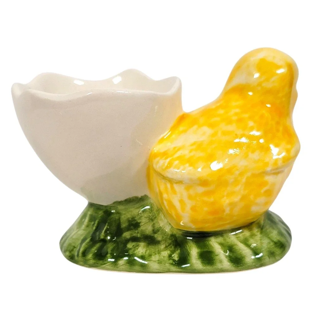 Williams Sonoma Chick & Bunny Egg Cups‎ 2 Pc Set Ceramic Easter Spring Portugal